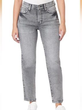 Kenzie vintage luxe 4 27 the Ella high rise straight jeans gray black wash